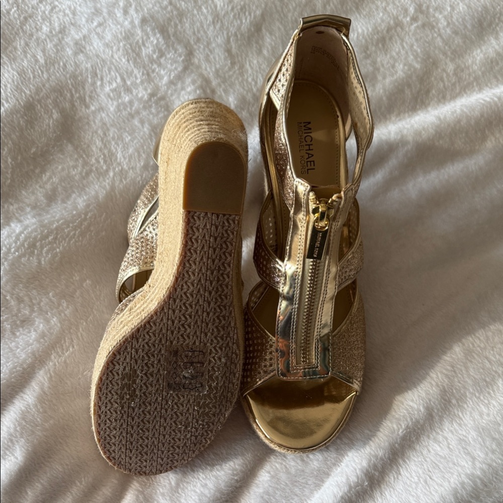 Michael Kors Shimmering Gold Sandals - Picture 4 of 10